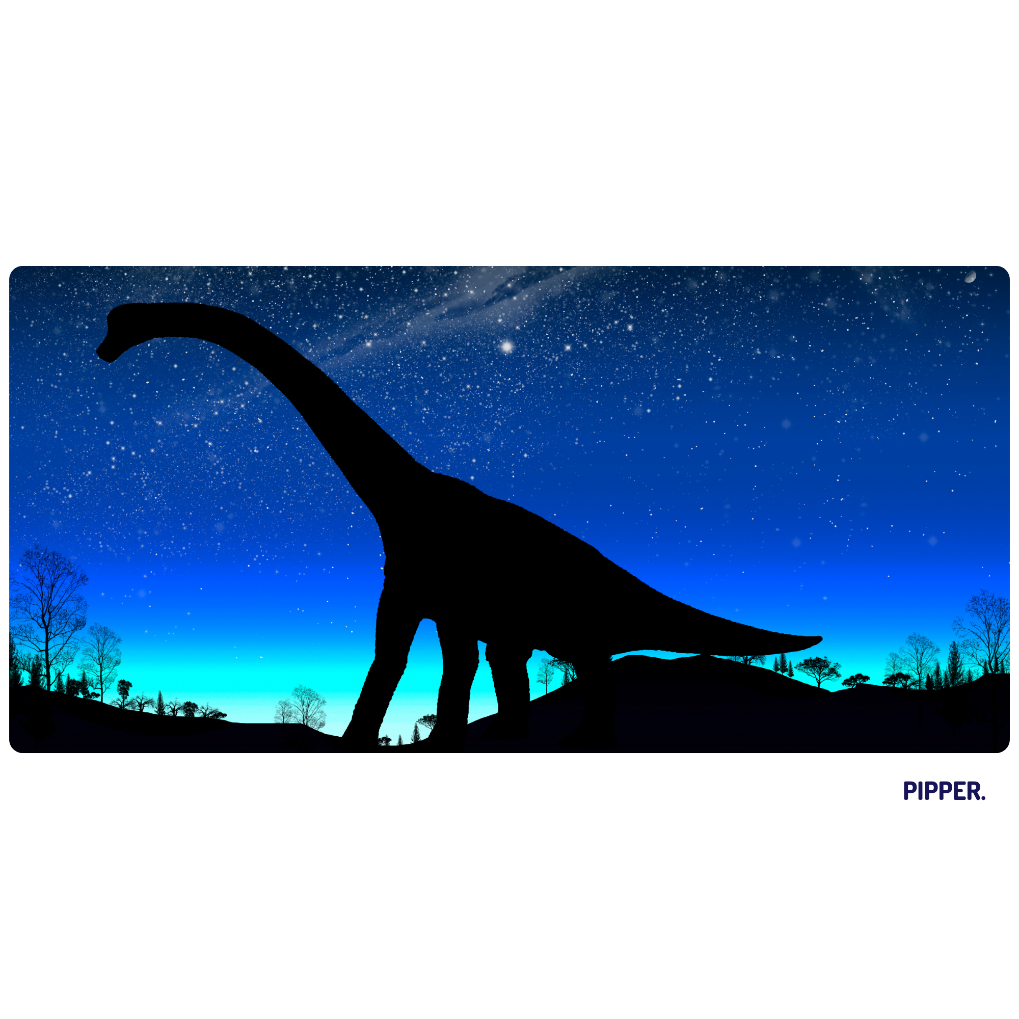Öntapadós textiltapéta Dinoszaurust éjszakai égbolttal